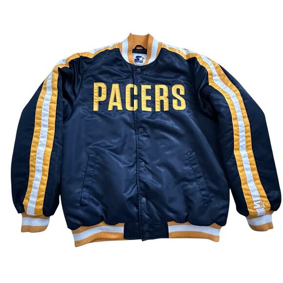 NWT NBA Indiana Pacers Starter Varsity Satin Jacket Large - Picture 1 of 11